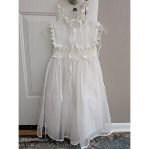 Bonnie Jean Flower Girl Communion Baptism Dress / headflowers sz 6